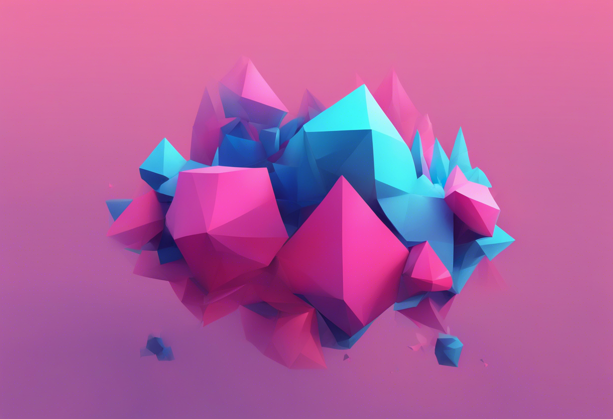 an abstract minimalistic illustration with pink and blue gradients embodying the concept of process (6)